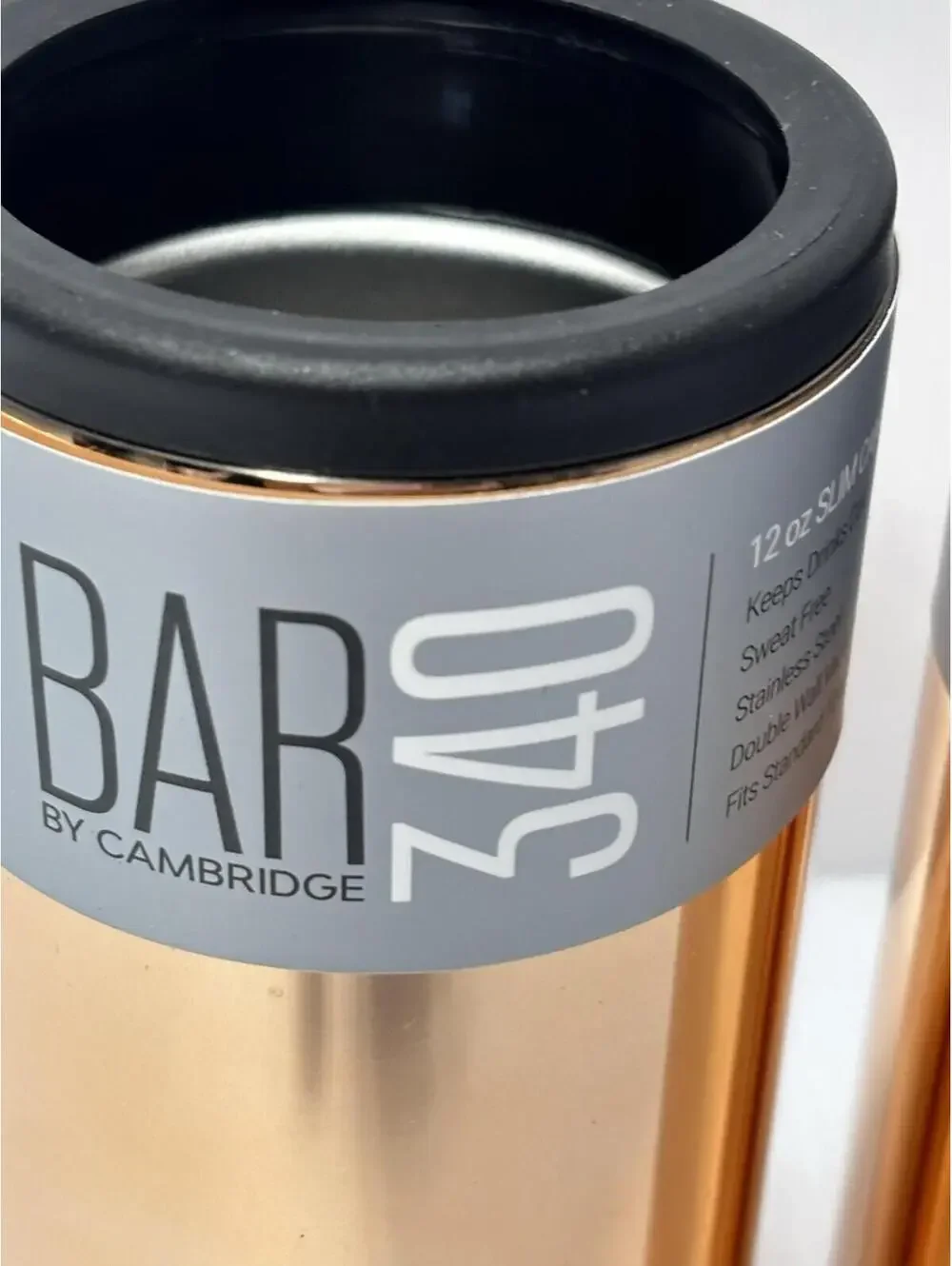 Bar 340 by Cambridge Slim Can Cooler 12oz Rose Gold Stainless Insulated 2PK NWT